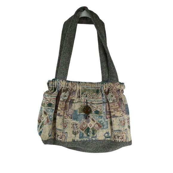 Gerri's Bags Handmade Boho Tapestry Shoulder Bag With Neutral Tones & Spacious D - Picture 2 of 4